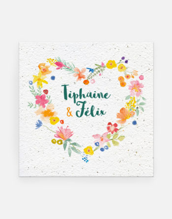 Faire part Coeur de fleurs