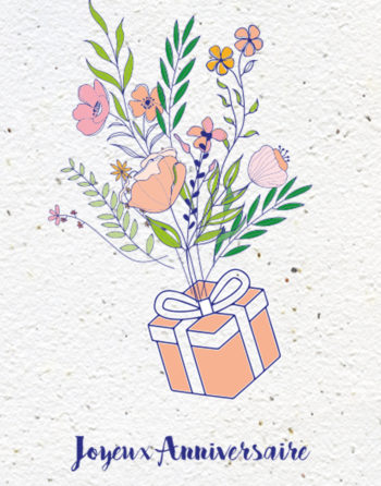 Zoom Carte à planter 2 volets verso Anniversaire Cadeau fleurit
