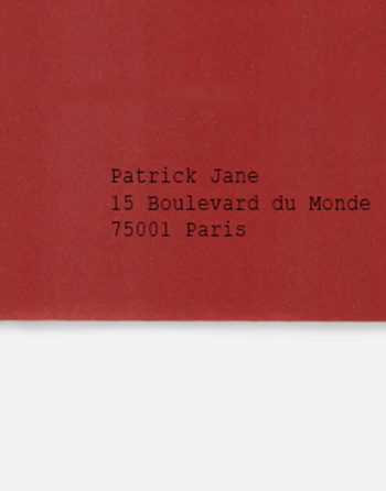 Zoom Enveloppe Upcyclée Personnalisable Cerise