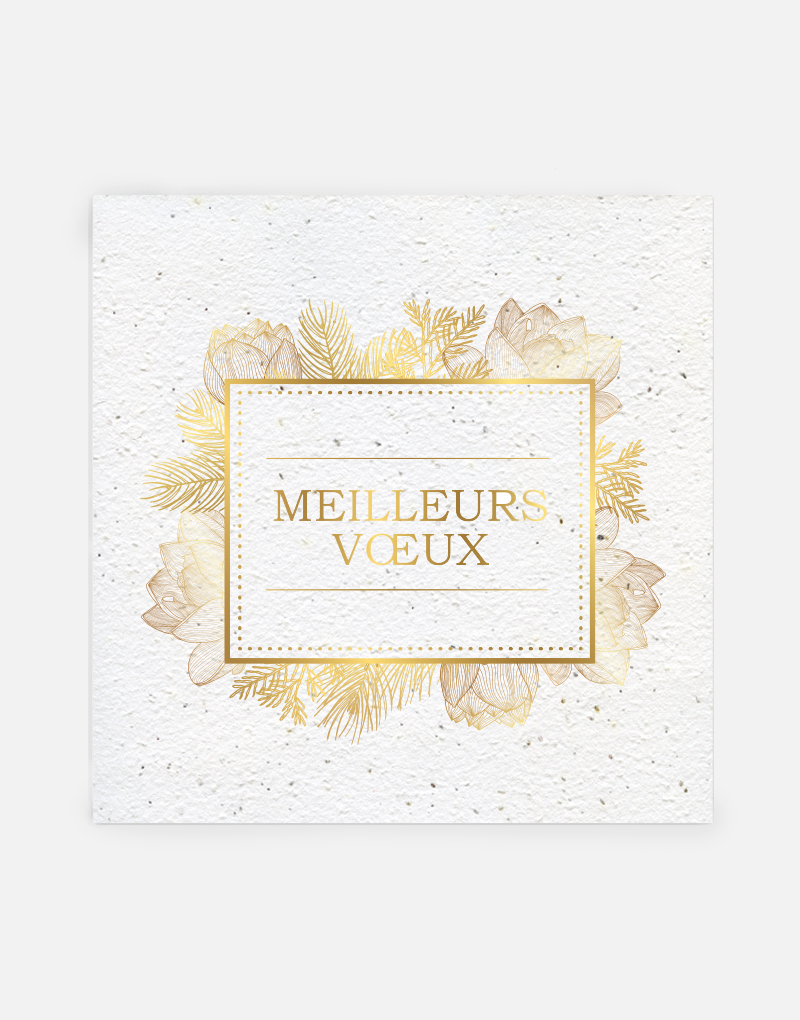 MOCK_UP_2022_GOLD_CARD_CADRE_DE_FLEURS_14x14 Carte à planter Cadre doré