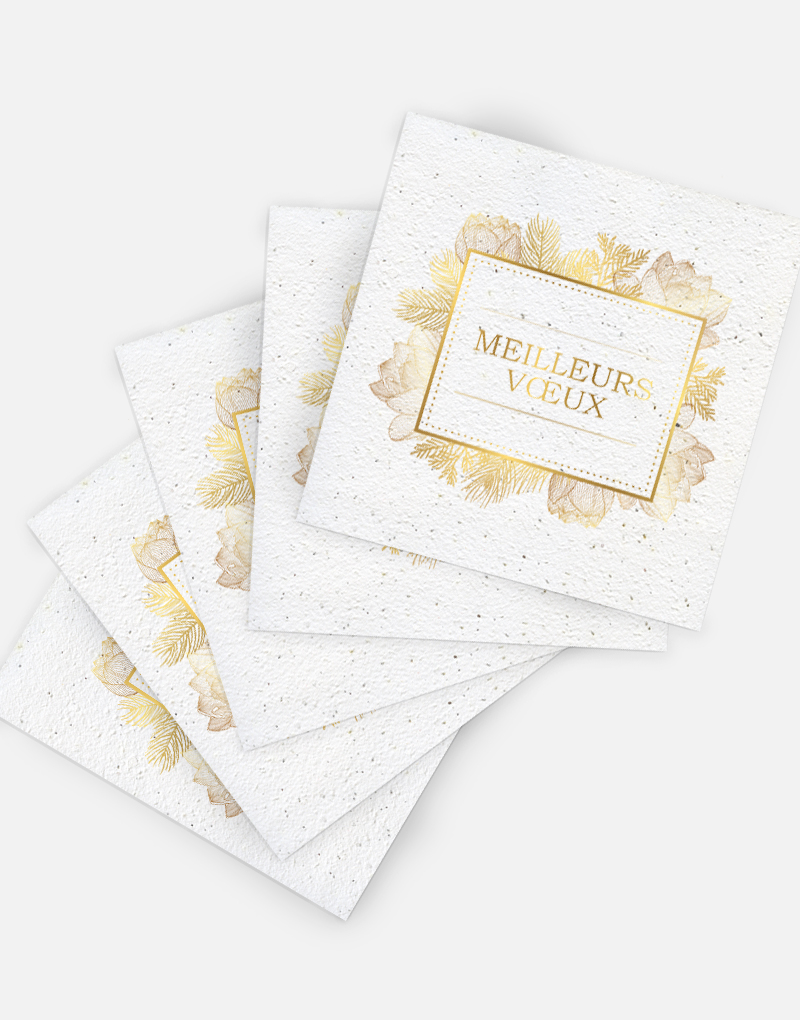 MOCK_UP_LOT5_2022_GOLD_CARD_CADRE_DE_FLEUR_14x14 Lot de 5 Cartes à planter Cadre doré