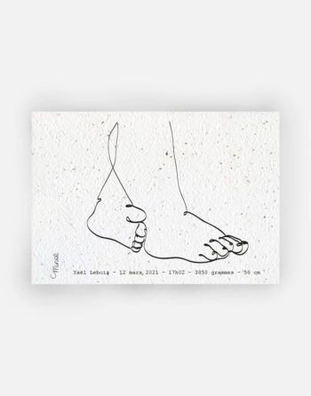 Faire part naissance Bébé petits pieds Minoé