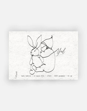 Faire part naissance Bébé et doudou recto