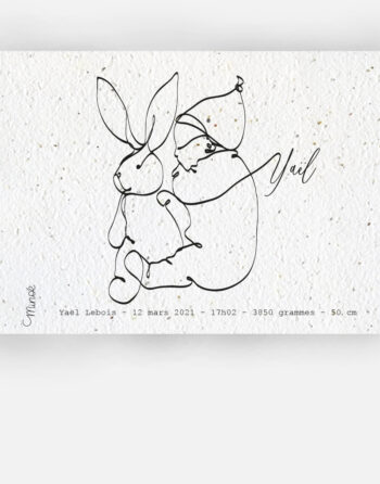 Zoom Faire part de naissance bébé et doudou