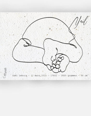 Zoom Faire part de naissance dos de bébé