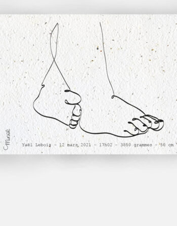 Zoom Faire part naissance pieds de bébé