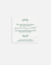 save the date à planter  couronne olivier - verso