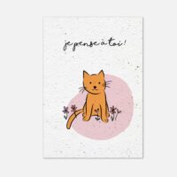 JE PENSE A TOI_ carte à planter chat