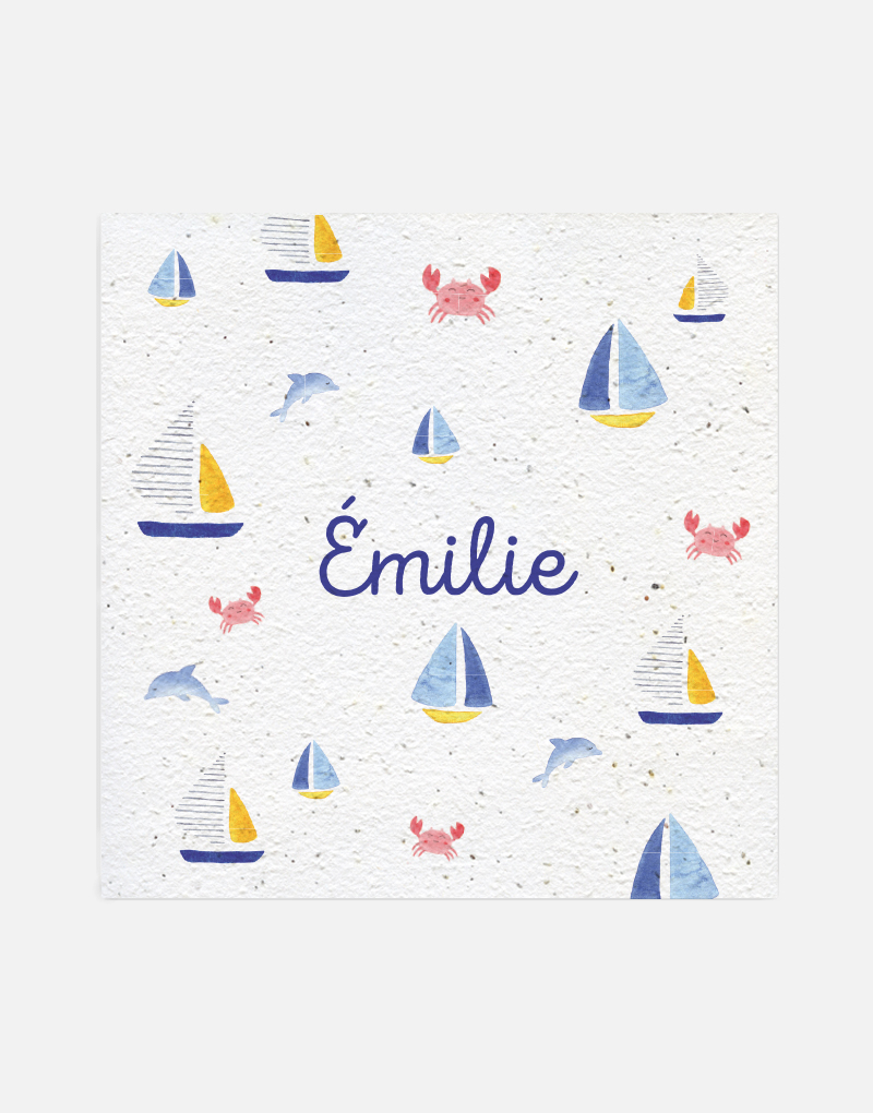 faire part à planter - bateau - recto