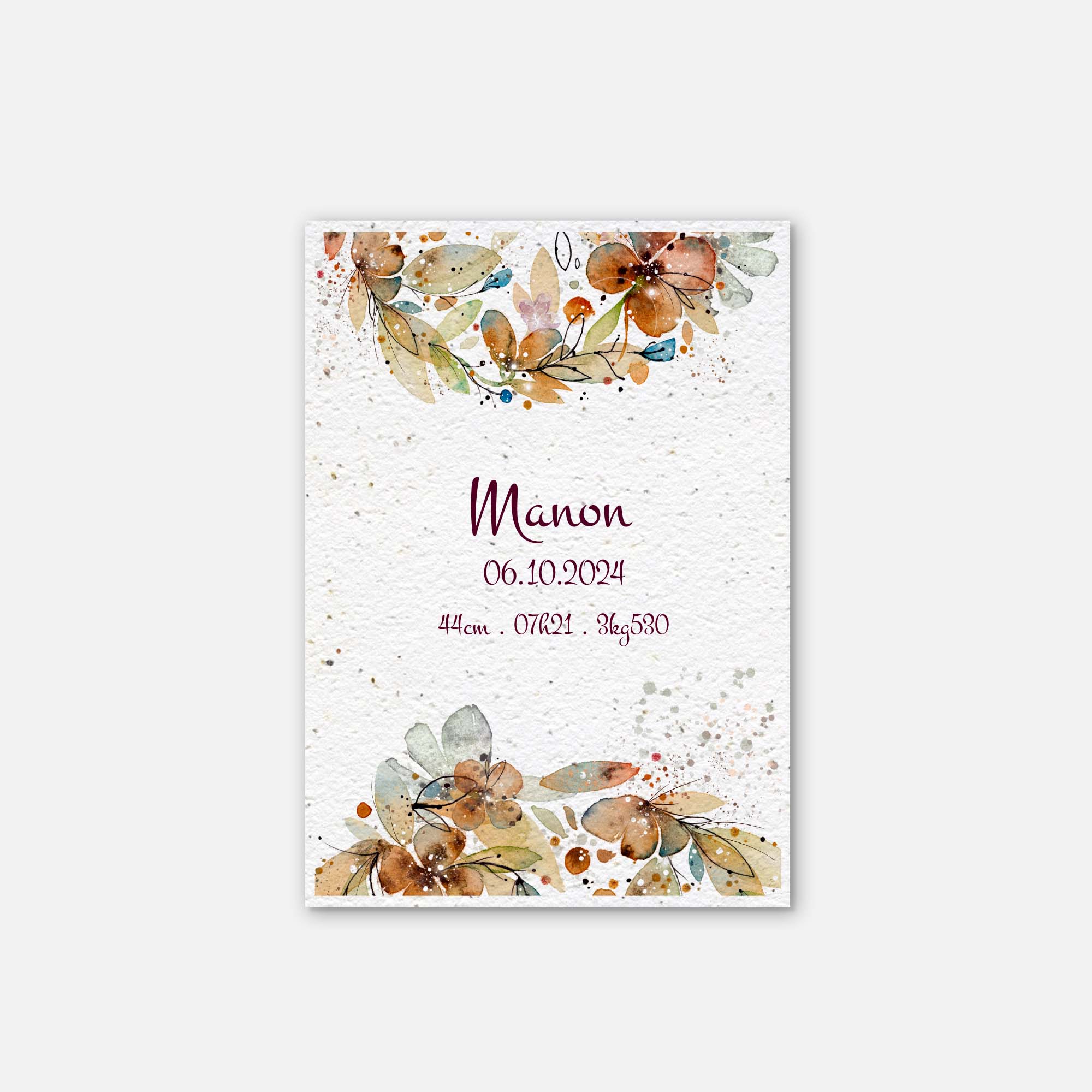 Faire-part de naissance à planter - été indien